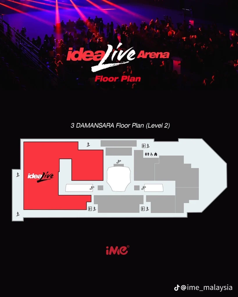 Idea Live Arena2階のフロアマップ